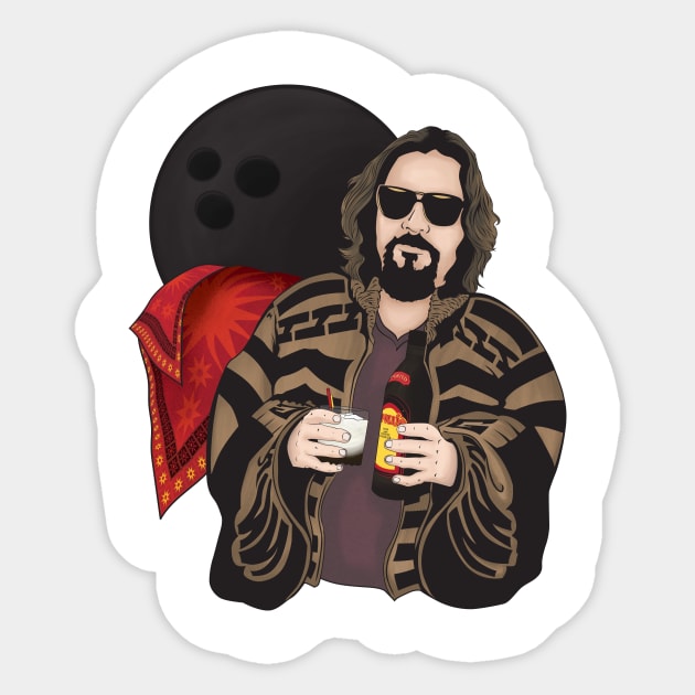 Big Lebowski Big Trouble in Little China Mashup Sticker by markitzero